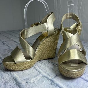 Michael Kors gold leather espadrilles size 7